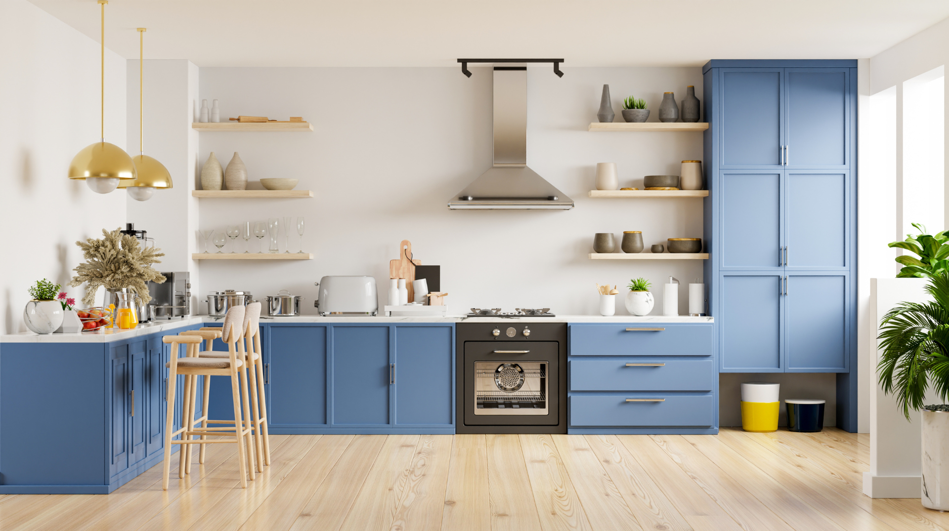 rta cabinets by Delta Woodworks - light blue kitchen cabinets