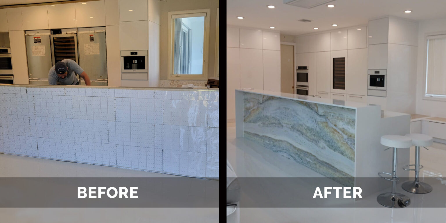 kitchen counter before and after