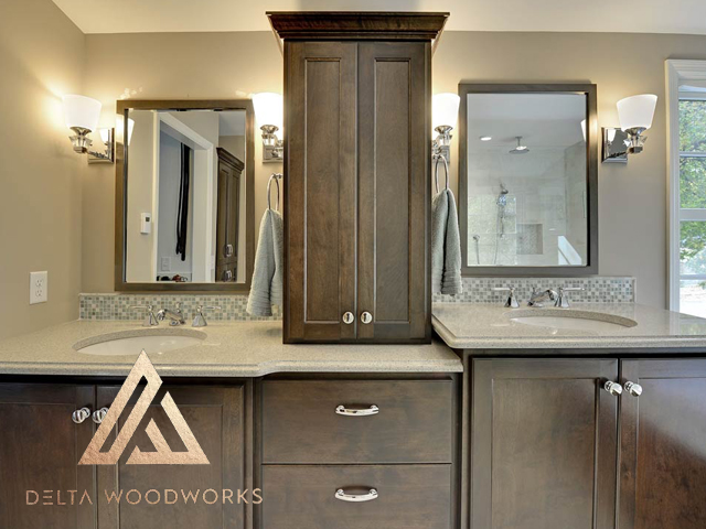 delta woodworks bathroom vanity custom design made from 3/4 plywood